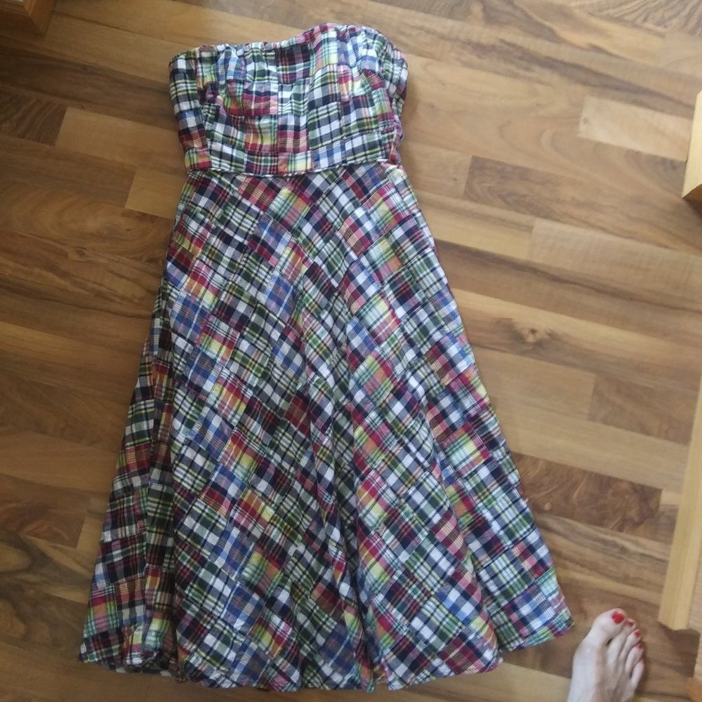 J. Crew Multicolor Strapless Dress